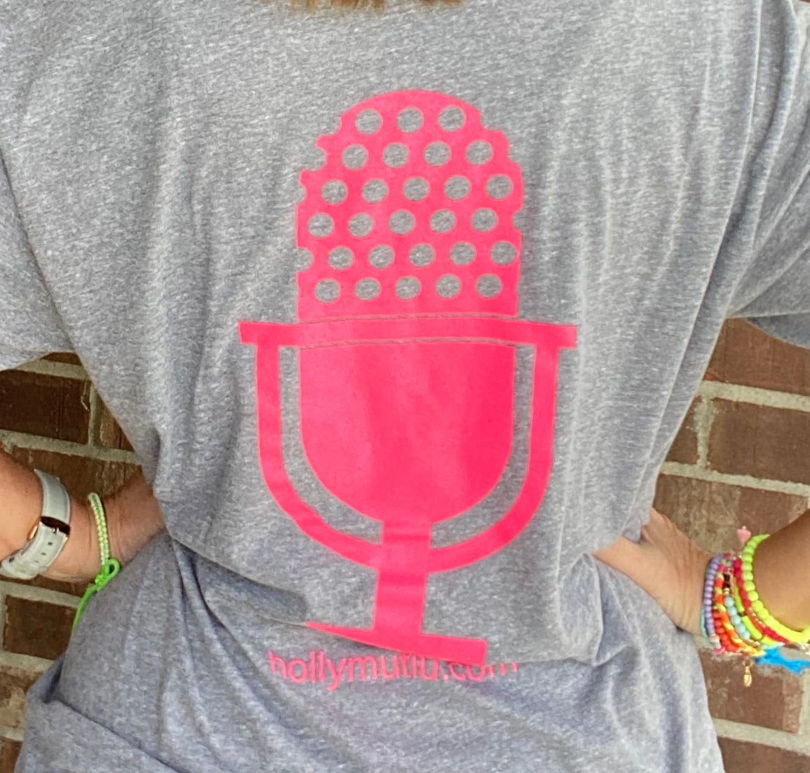“Be A Voice” Unisex Triblend Gray Tee with Neon Pink Design