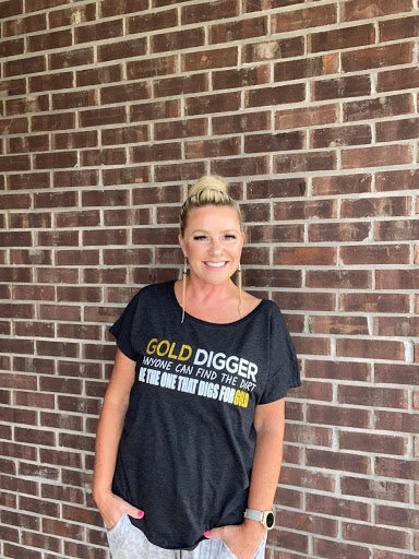 Black “Gold Digger” Triblend Ladies Loose Fit Tee